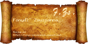 Fonyó Zsuzsanna névjegykártya